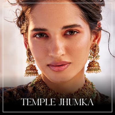 22K Gold Temple Jhumka