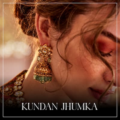 22K Gold Kundan Jhumka