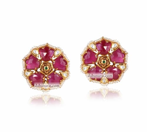 22K Gold Ruby Earrings