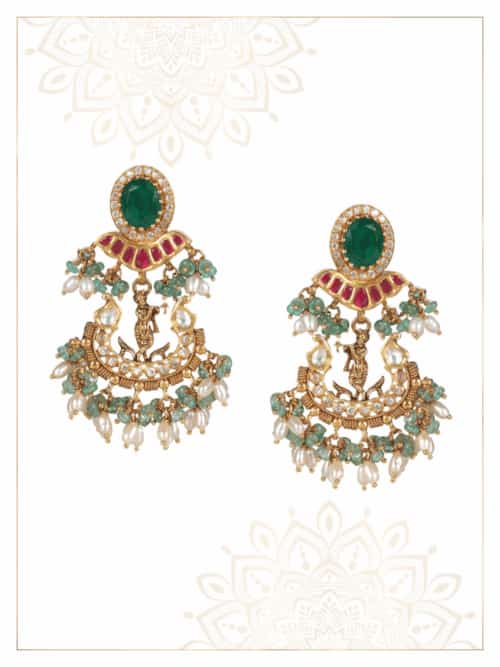 22K Gold Temple Earrings