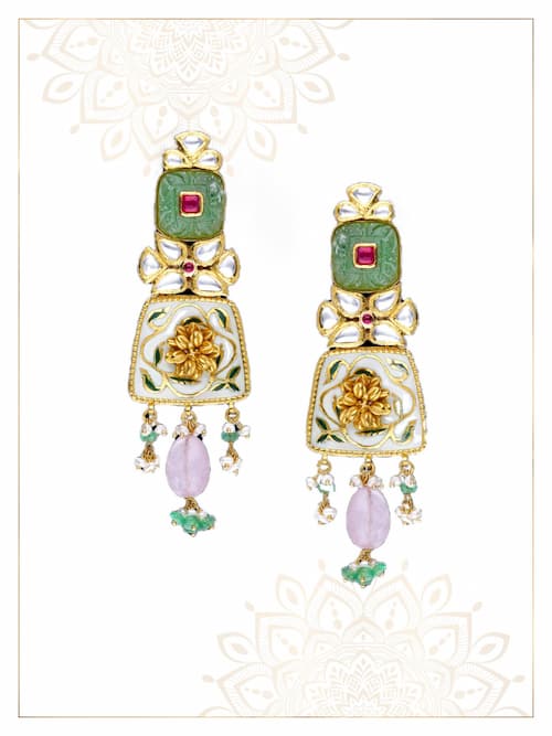 22K Gold Kundan Earrings